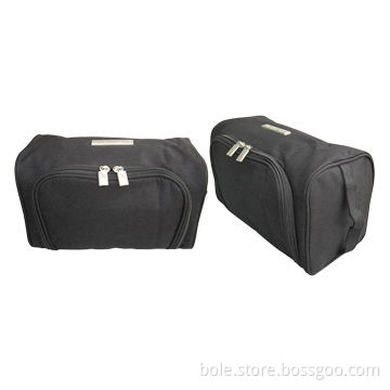 Men's cosmetic bag, nylon zipper closure and double puller